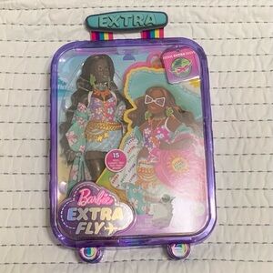 NIB Barbie Extra Fly Doll with Beach-Themed Travel Clothes